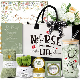 MAYICIVO canvas tote bag for nurses, durable and roomy for daily essentials.