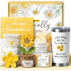 MAYICIVO crochet sunflower plush for bright desk decor and inspiration