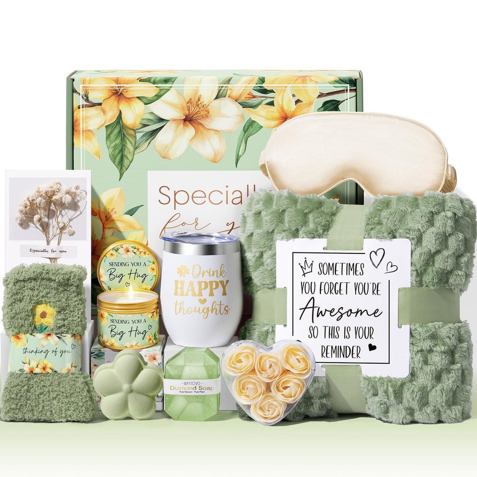 MAYICIVO Mothers Day gift box front view showcasing a premium spa set for gifting
