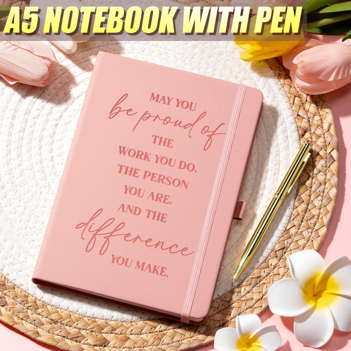MAYICIVO notebook and pen close-up, elegant daily journaling and notes