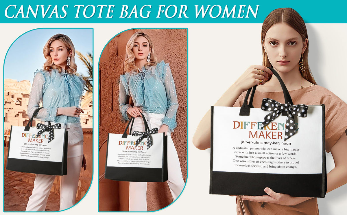 Mayicivo polka-dot ribbon tote decor adds charm to the tote gift set.
