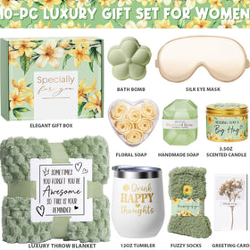 MAYICIVO self-care kit unwrapped, emphasizing luxurious textures for at-home pampering