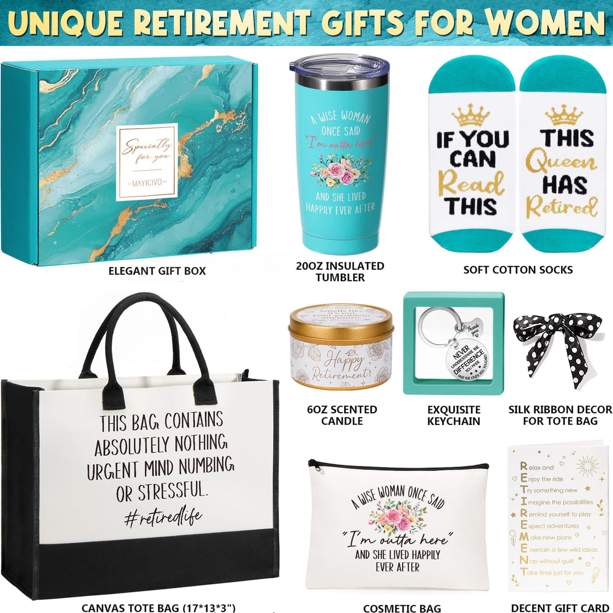 MAYICIVO silk ribbon decor accents the tote bag with a festive touch.
