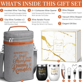 MAYICIVO insulated wine tote with divider keeps bottles separate during transport