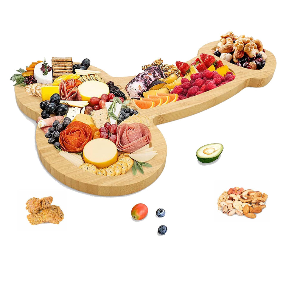 MAYISO funny aperitif board front view showing compact entertaining surface