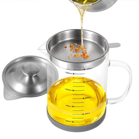 Maylmc Bacon Grease Saver strainer captures bacon drippings for quick reuse