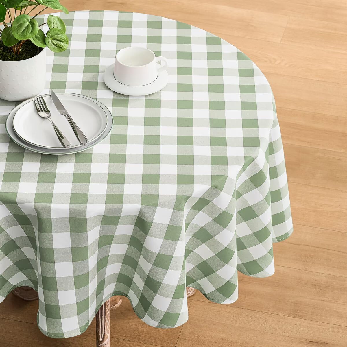 Maymiss buffalo plaid dining setup showcasing versatile farmhouse style for gatherings