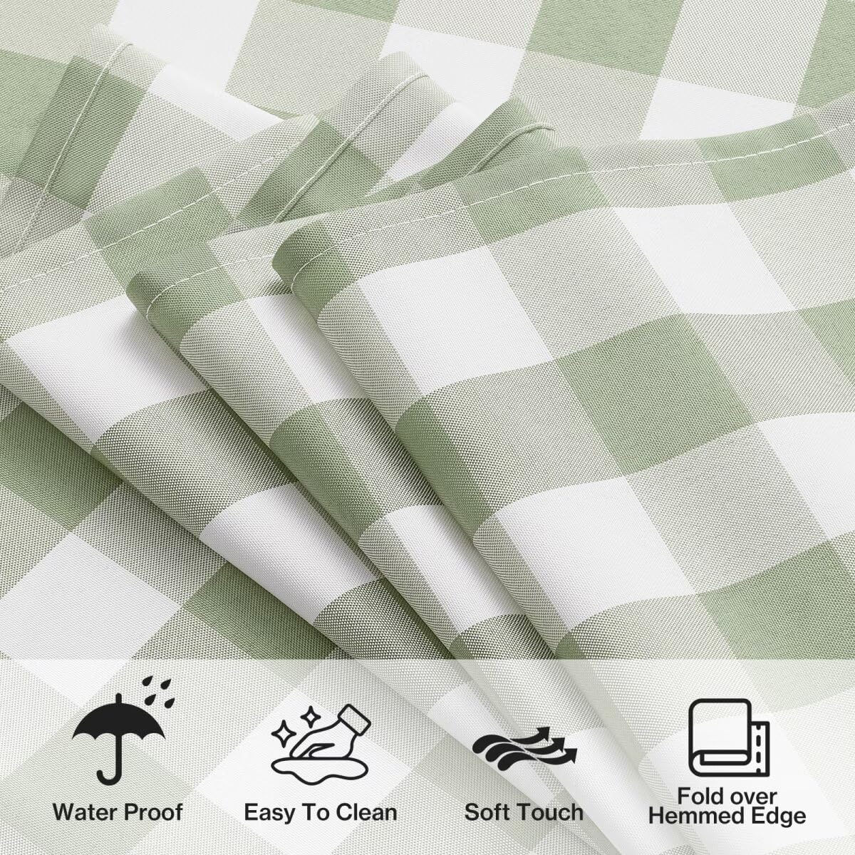 Outdoor picnic setup featuring Maymiss sage green round tablecloth outdoors