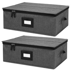 Mayniu mug storage box with dividers keeps up to 12 mugs organized.
