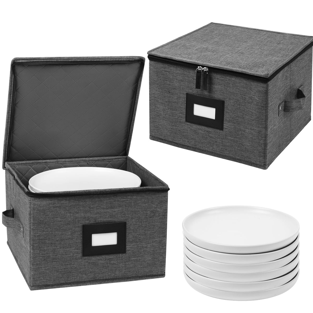 Mayniu 12-inch plate storage container with stackable design protects dishes