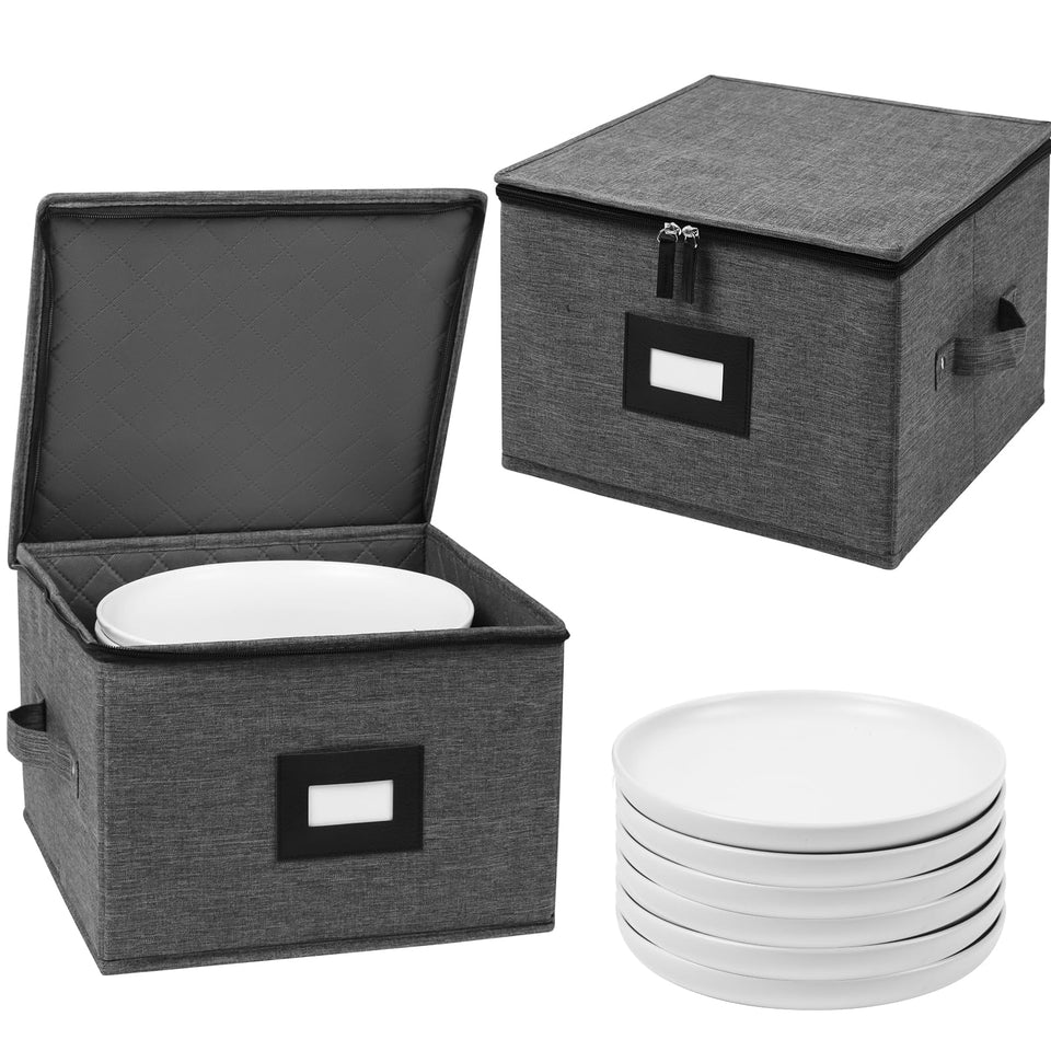 Mayniu 13-inch china storage containers with dustproof lid protect dishes during transport.