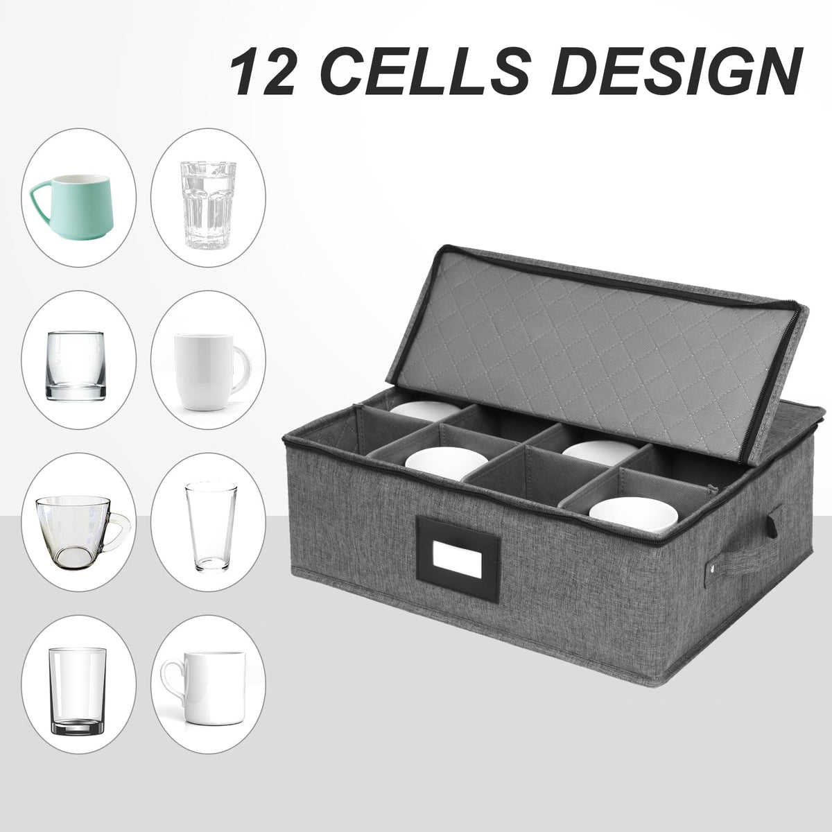 Mayniu Mug Storage Box top cover enables safe stacking.