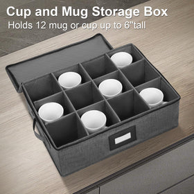 Mayniu Mug Storage Box reinforced handles for easy carrying.