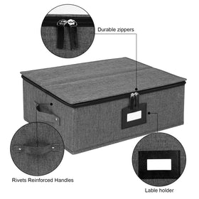 Mayniu Mug Storage Box with zipper closure keeps contents secure.