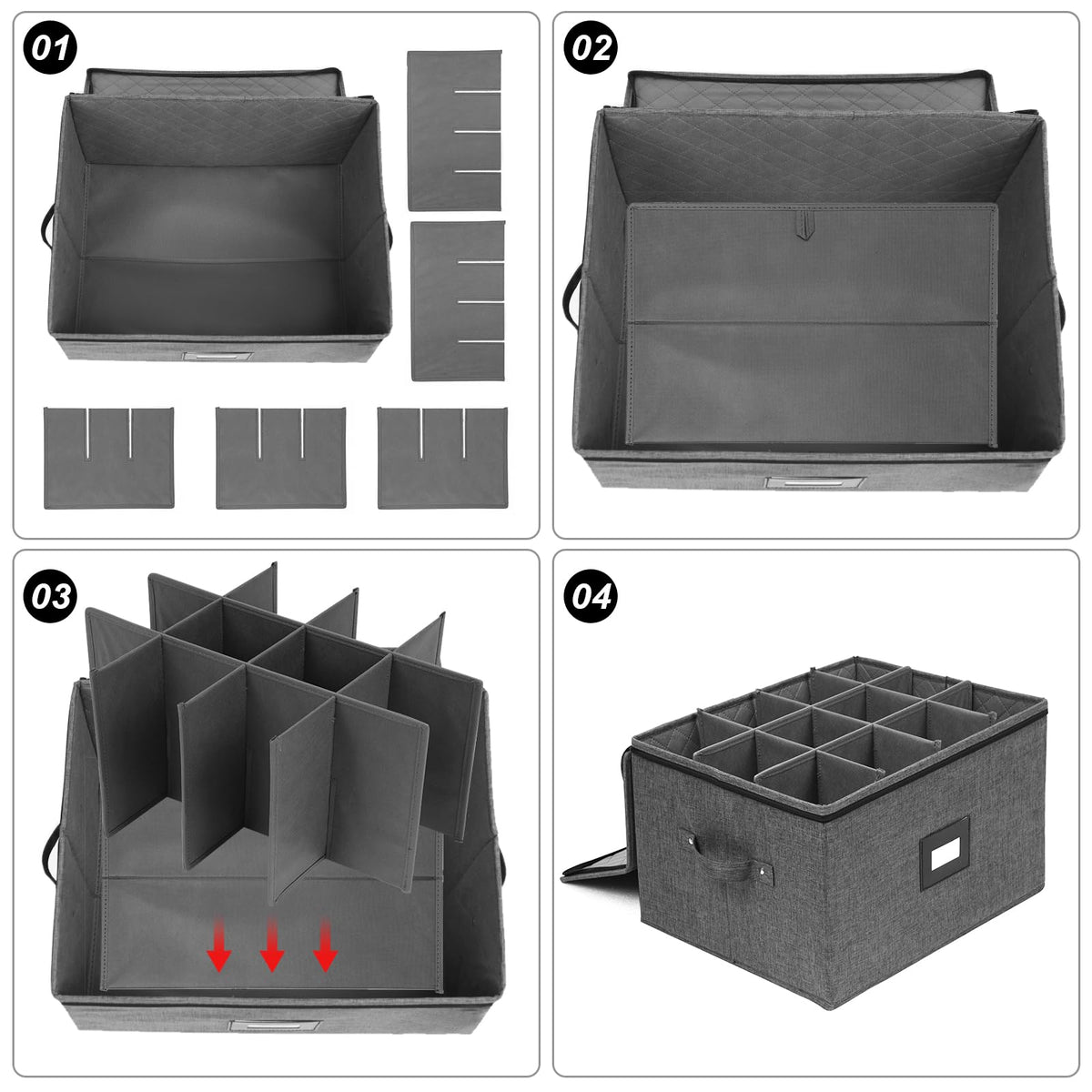 Mayniu wine glass storage box collapsible, easy to fold for compact storage when not in use.