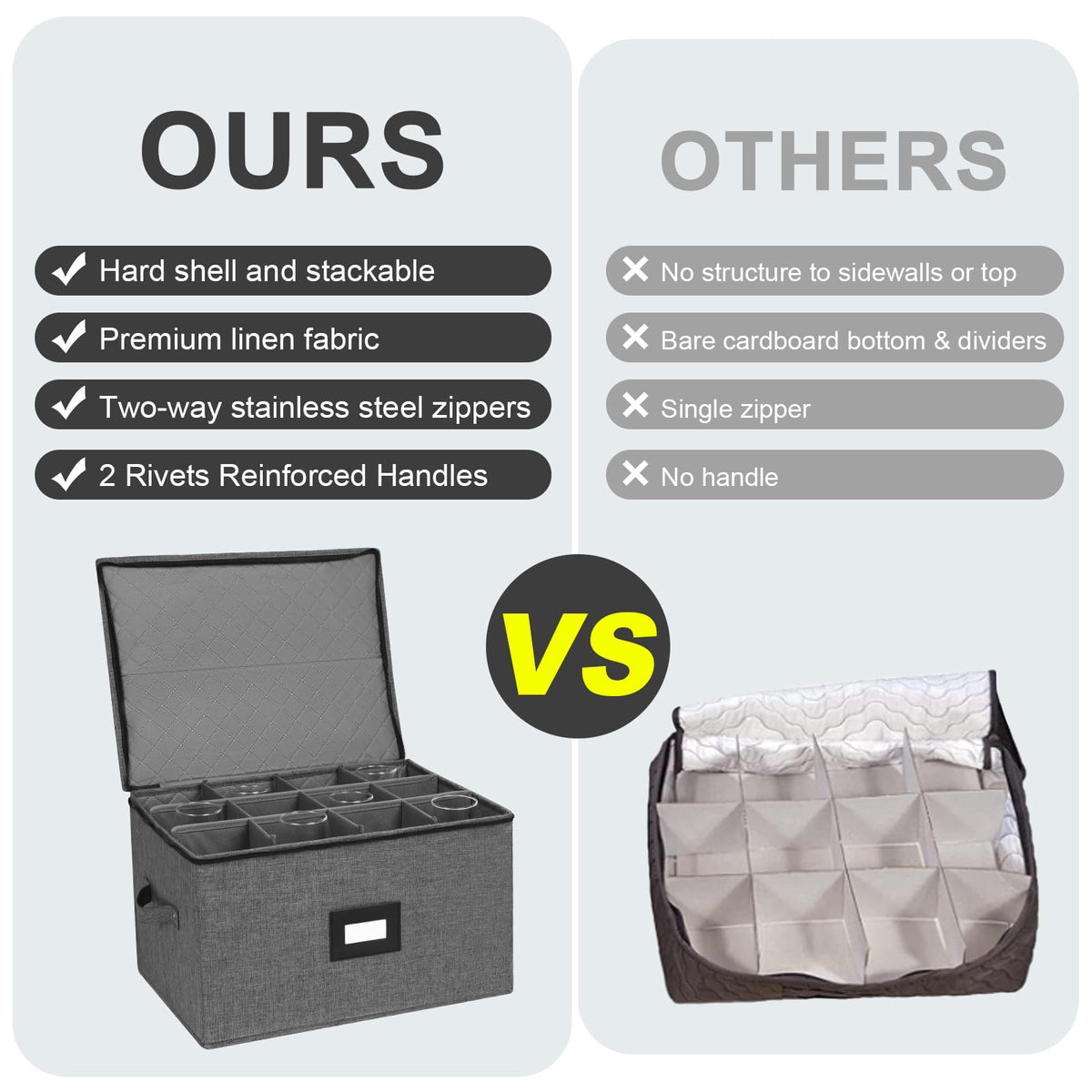 Mayniu wine glass storage box design with dustproof lid, ideal for seasonal or special-occasion pieces.
