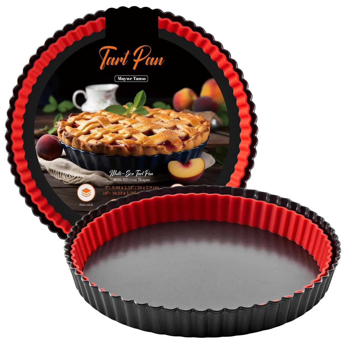 Maywe Tanso tart pan with removable bottom for clean crust release and uniform bake