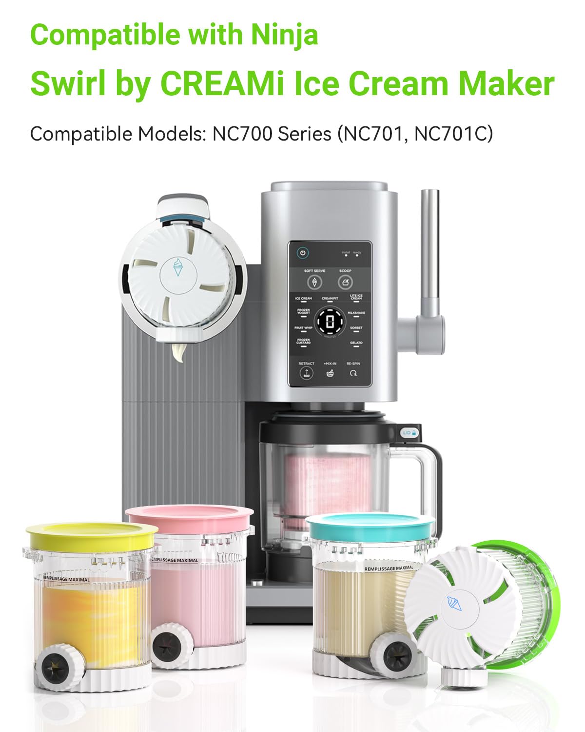 Mbetter Creami Swirl lid provides a secure seal to preserve flavors