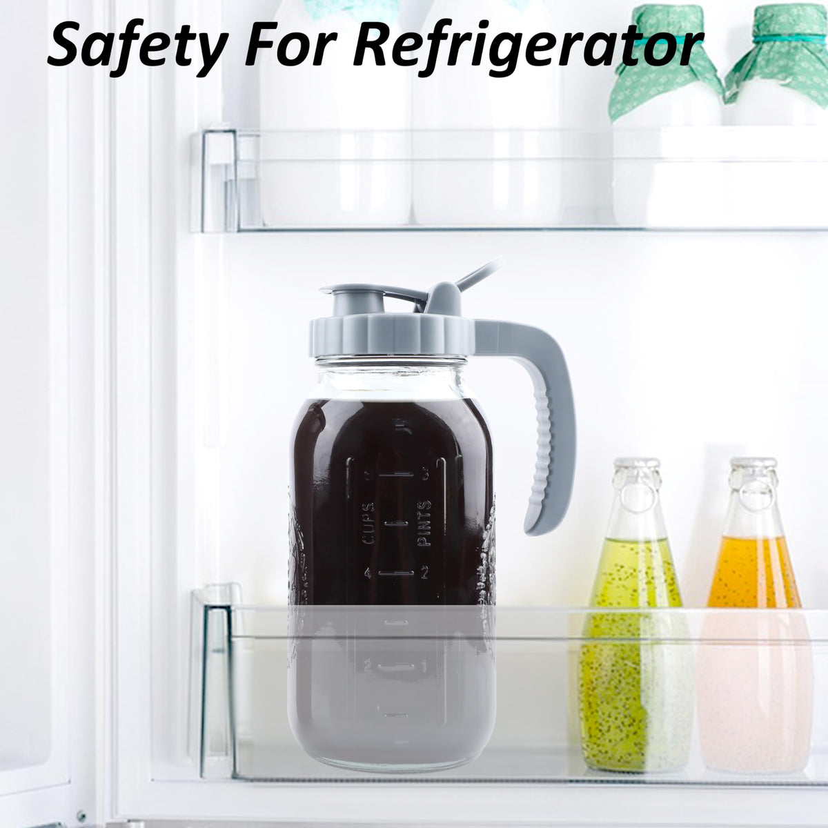 MBSRITY wide-mouth cold brew pitcher easy to clean and fill.
