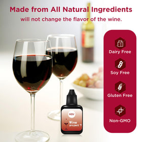 MBV wine filter drops being dispensed into a glass for quick use.