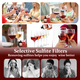 MBV wine filter drops travel-compact kit shown beside a glass for on-the-go parties.