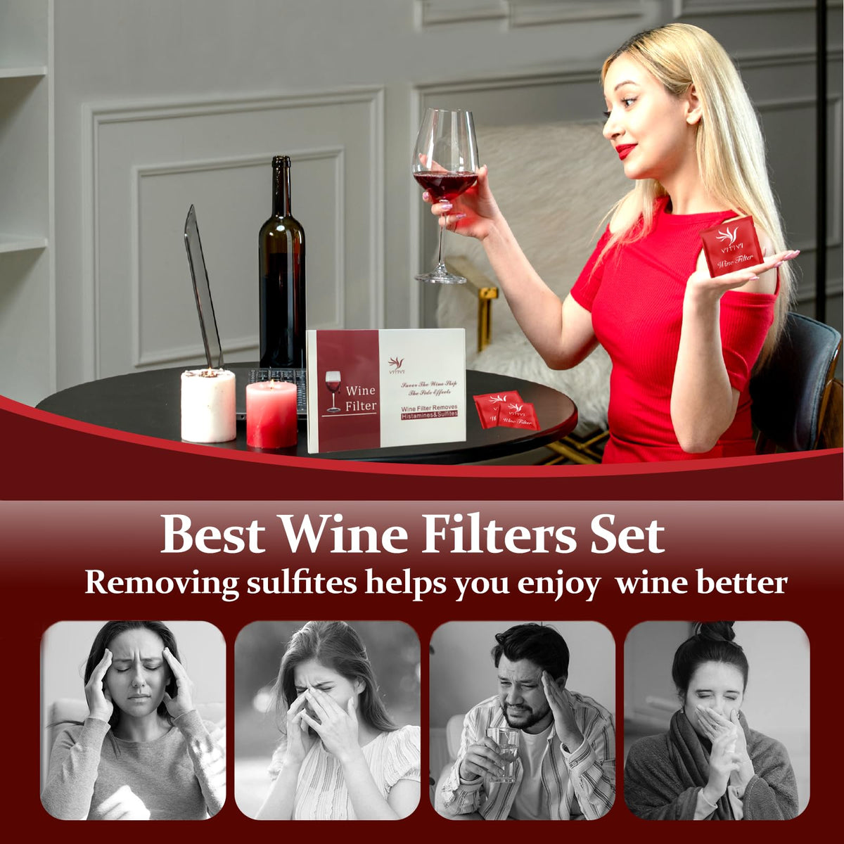 MBV wine filter in glass showing preserved flavor during filtration