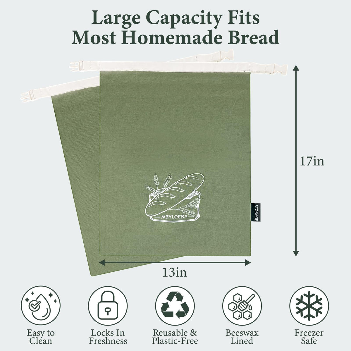 MBYLOEBA attached TPU freezer liner seals freshness and guards against freezer burn.