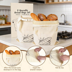 MBYLOEBA 17x13 bag fits large loaves without crushing crust.