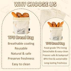 MBYLOEBA beeswax bag preserves crust on counter storage.