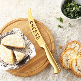 McCook 5-1-2-inch cheese knife in golden titanium for slicing soft cheeses