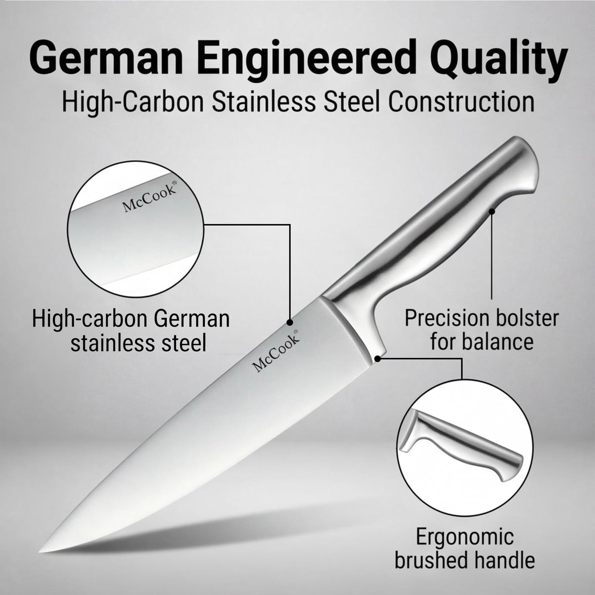 McCook 5-inch fine-edge santoku knife for precise chopping and control