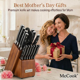 McCook 8-inch chef knife with stainless steel blades for precise slicing