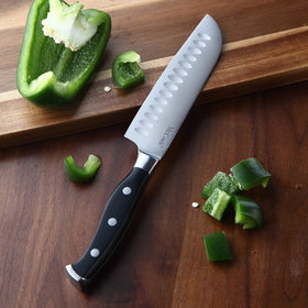 McCook hardwood block with built-in sharpener keeps blades organized