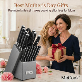 McCook 8 inch chef knife with balanced handle for effortless chopping.