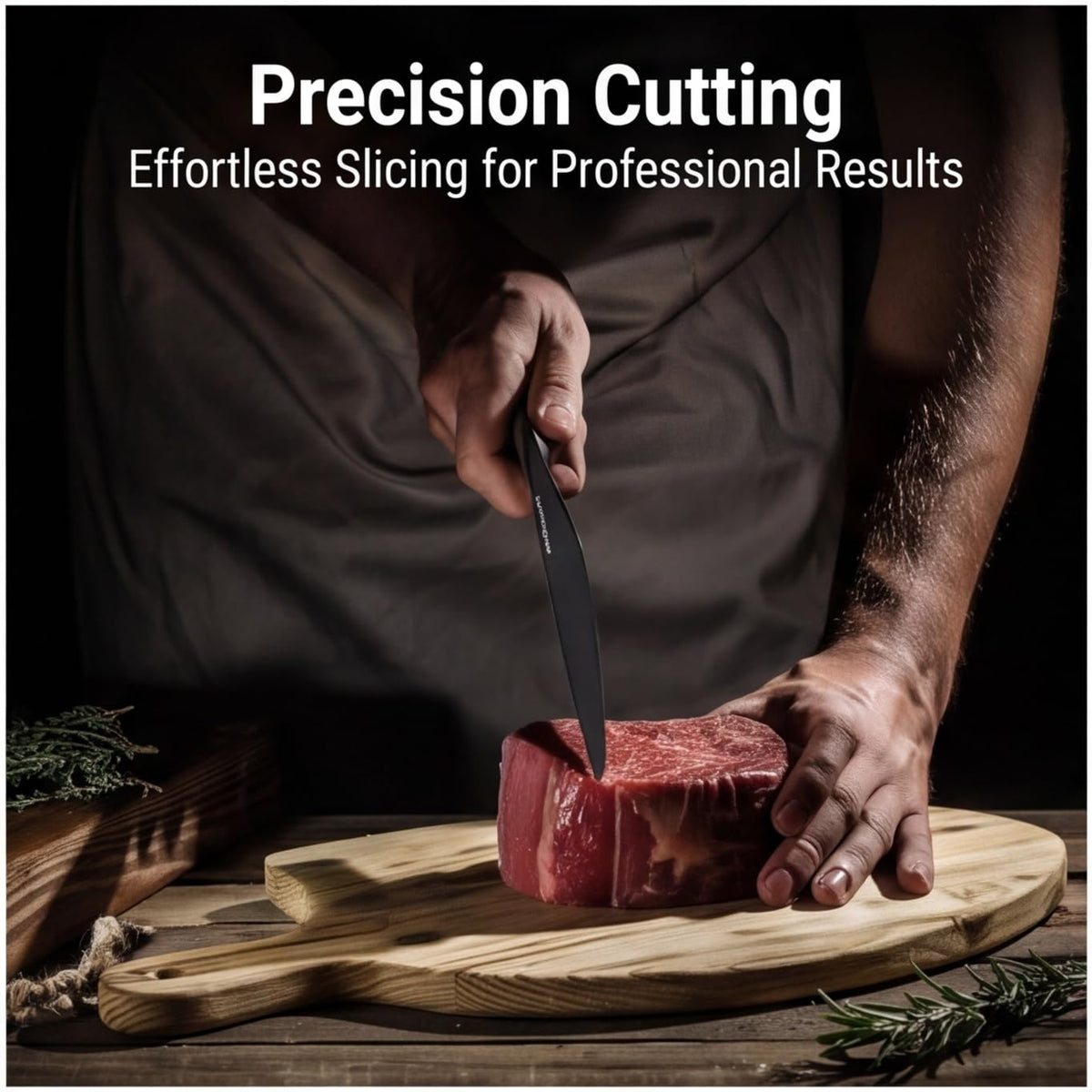 McCook knives with non-stick coating to reduce sticking during prep.