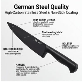 McCook stainless steel blades with rust-resistant coating for lasting performance.