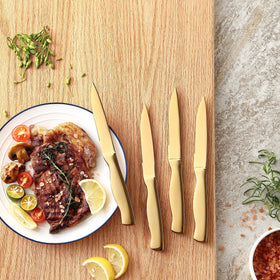 McCook serrated steak knives grip slices cleanly for effortless meal prep.