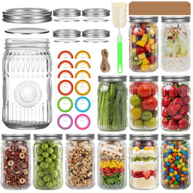 McUpper 32oz wide-mouth jar with open lid for quick filling and organization
