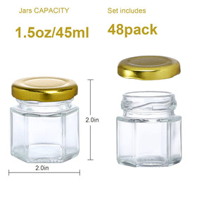 Close-up of McUpper hexagon jar with seal-tight gold lid.