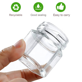 McUpper hexagon jar shows transparent glass for easy content identification.