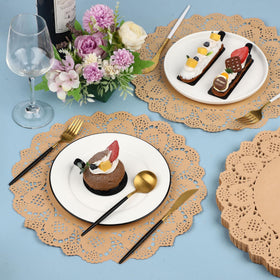 Elegant lace design on MCEAST doilies enhances desserts and tea-time treats
