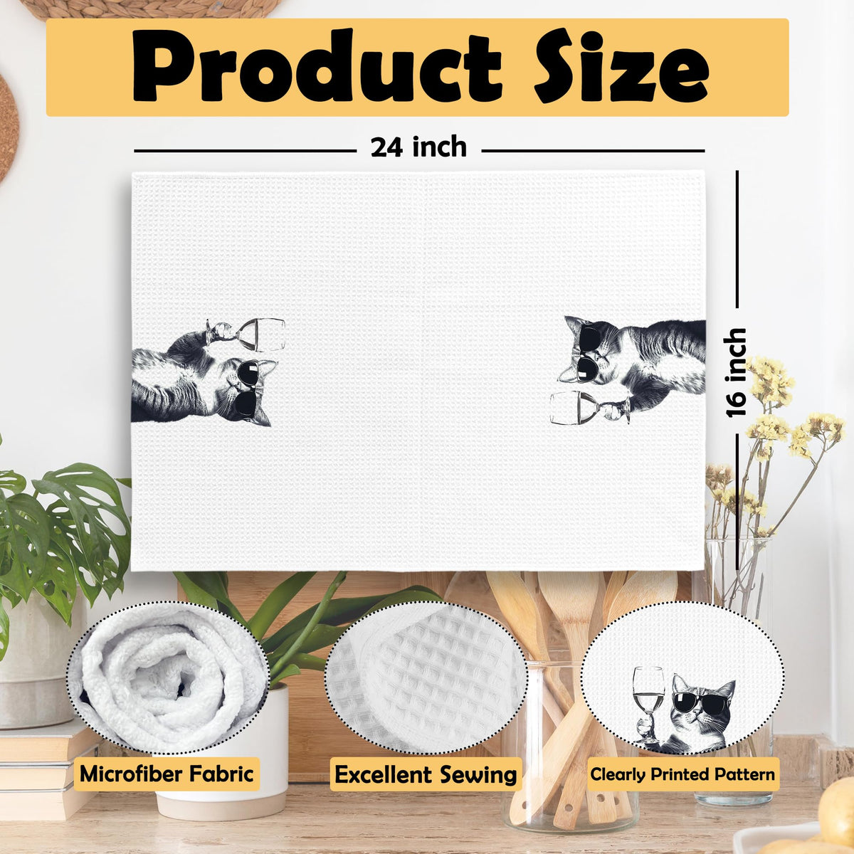 Mcehtle dining room cat towel decor enhances space.