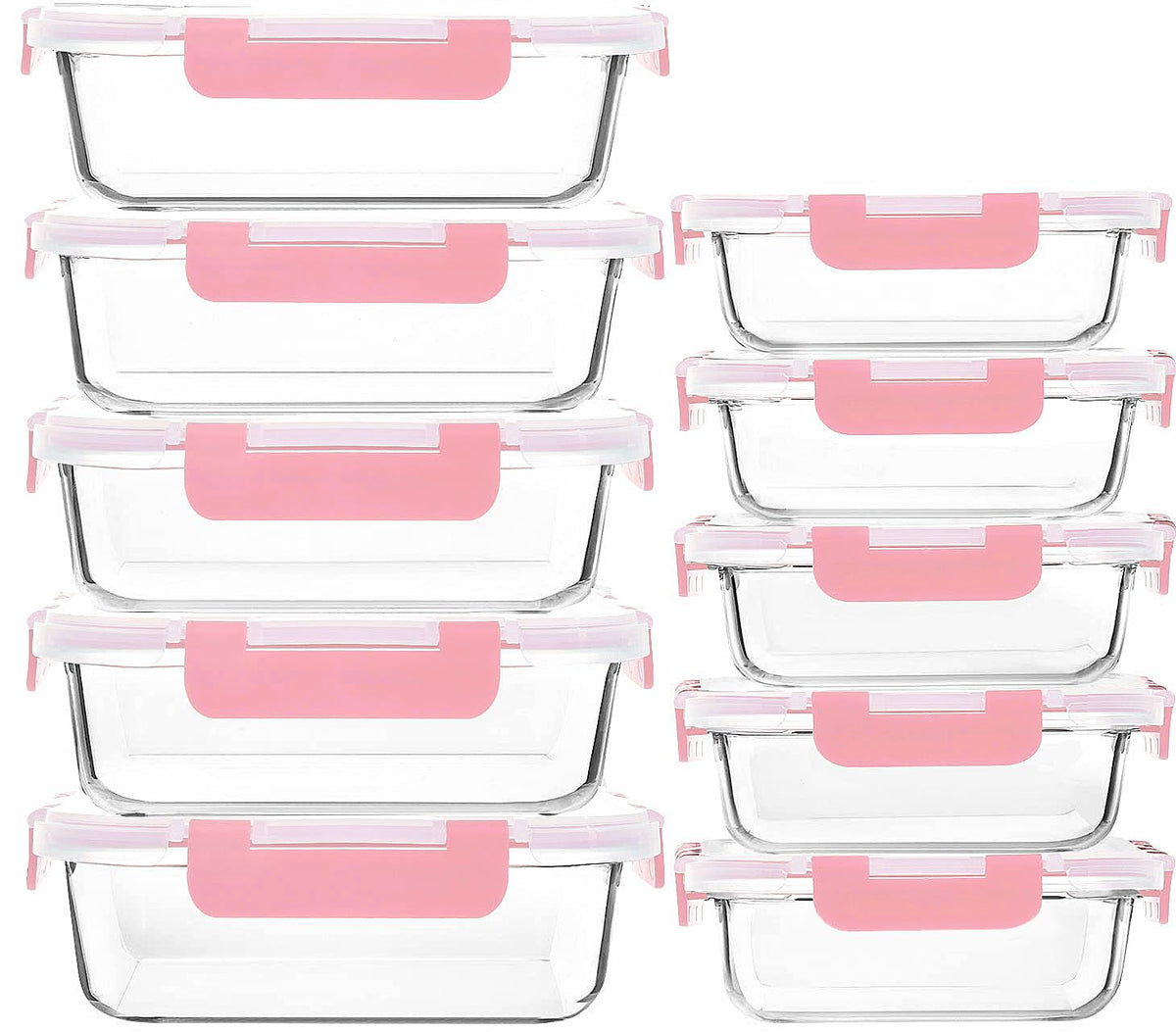 M MCIRCO glass containers with 34oz and 13oz portions for organized meals