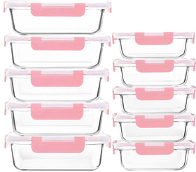 M MCIRCO glass containers with 34oz and 13oz portions for organized meals