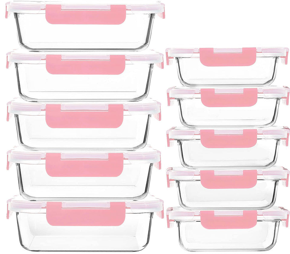 M MCIRCO glass containers with 34oz and 13oz portions for organized meals