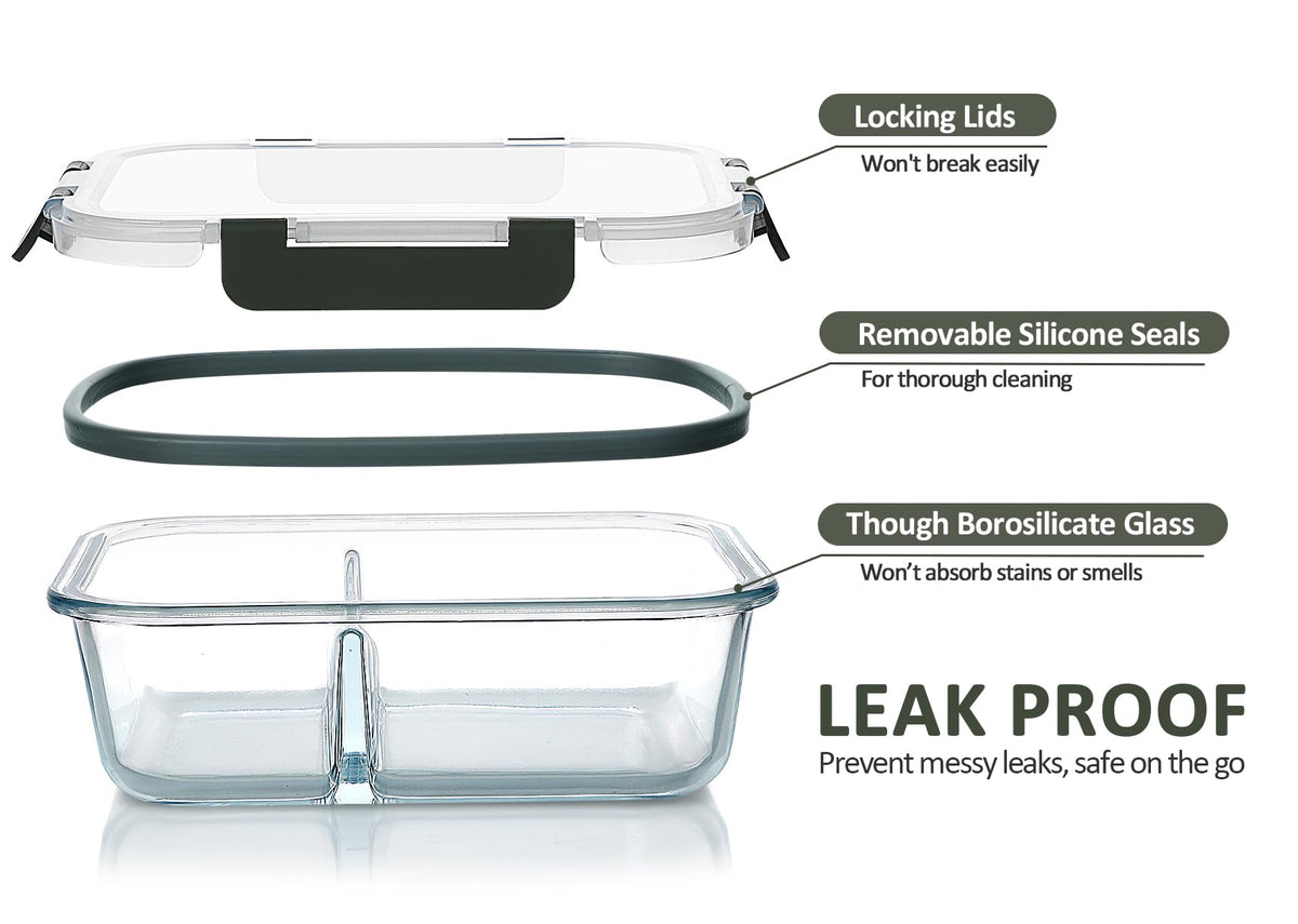 M MCIRCO airtight locking lid with silicone seal for leak prevention