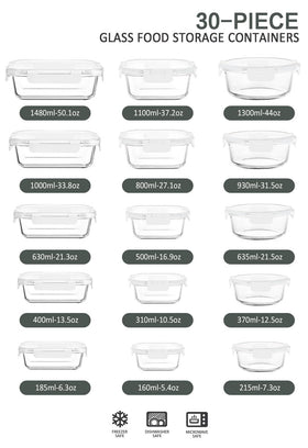 MCIRCO borosilicate glass container highlighting large capacity for meal prep.