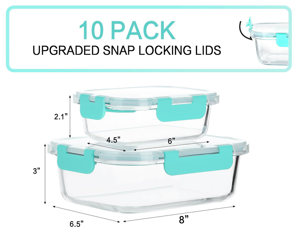 MCIRCO glass 13oz meal prep container with lid, ideal for single portions