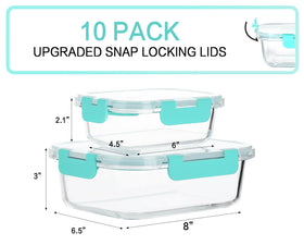 MCIRCO glass 13oz meal prep container with lid, ideal for single portions