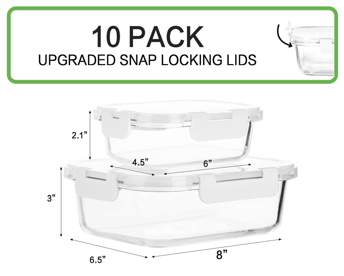 MCIRCO 13oz glass container with snap lid for single portions